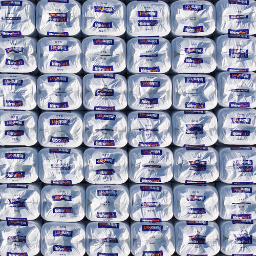 aerial view of NitroFert plant with bags of fertiliser