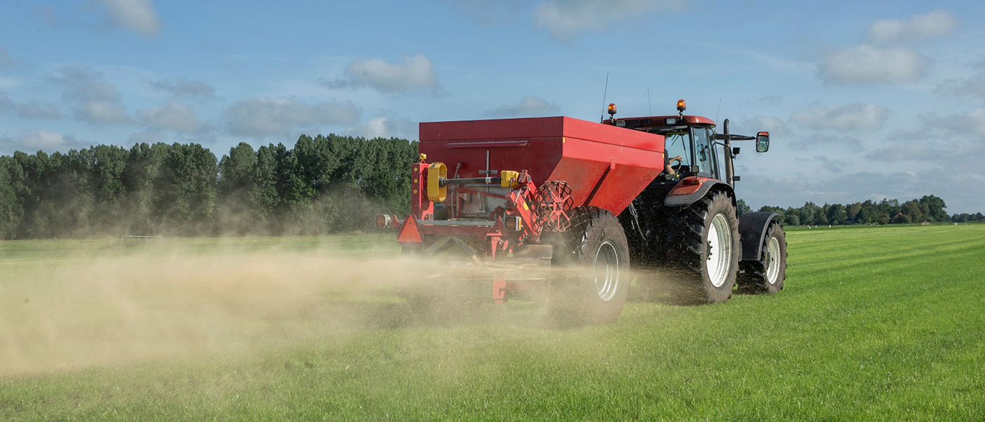 Tractor spreading fertiliser - NitroFert
